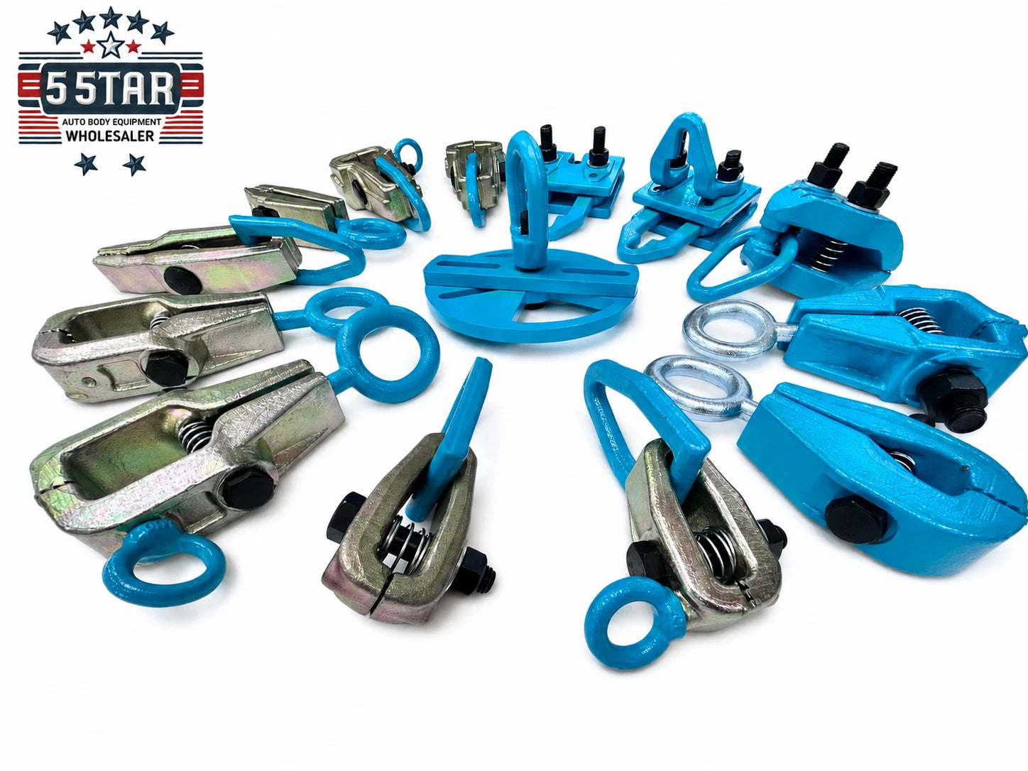 Set #117 14-Piece Auto Body Frame Machine Pulling Clamp Chain Hook Tool Kit