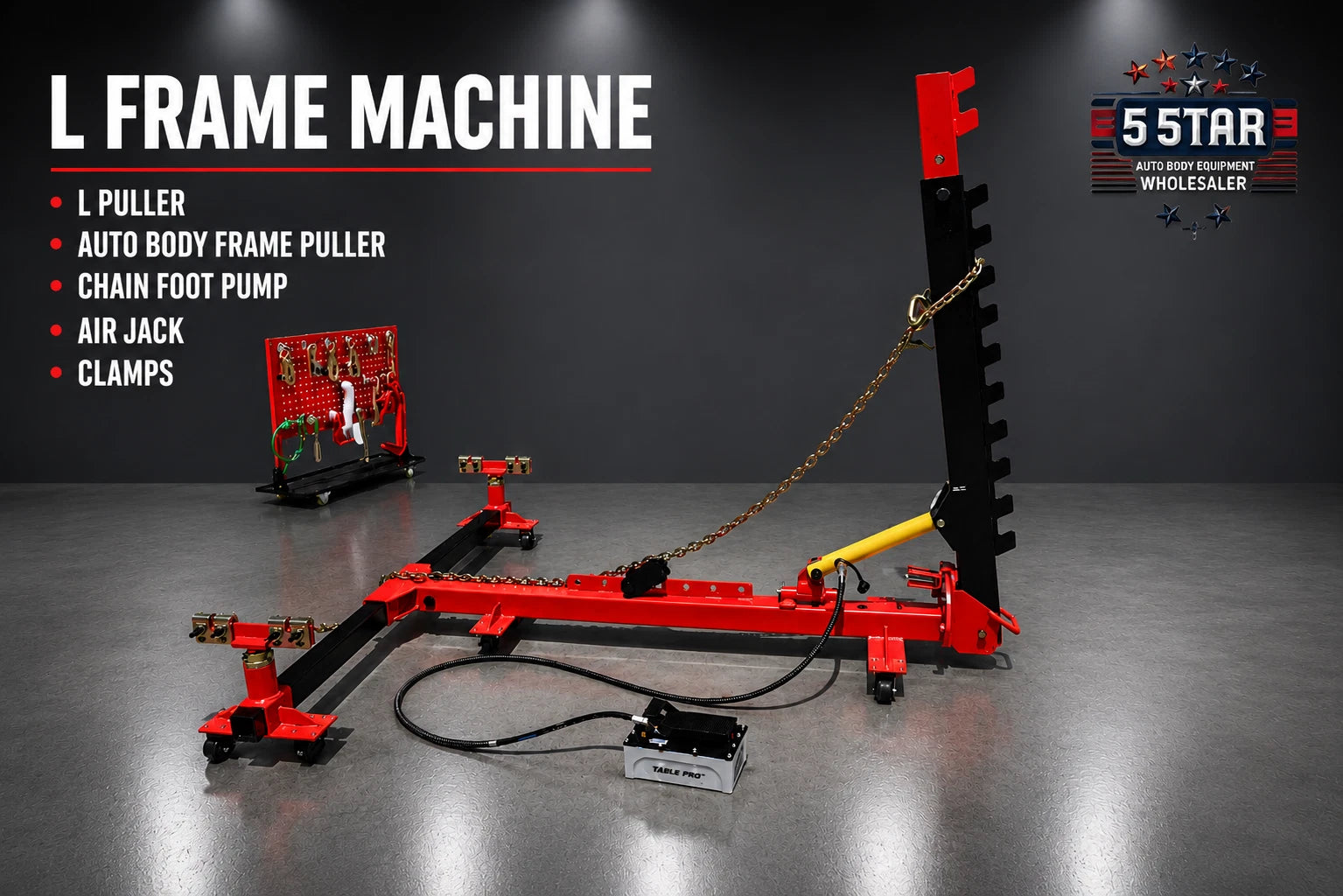 Local Pick Up Only Frame Straightener free clamps + 3 Ton Air Jack