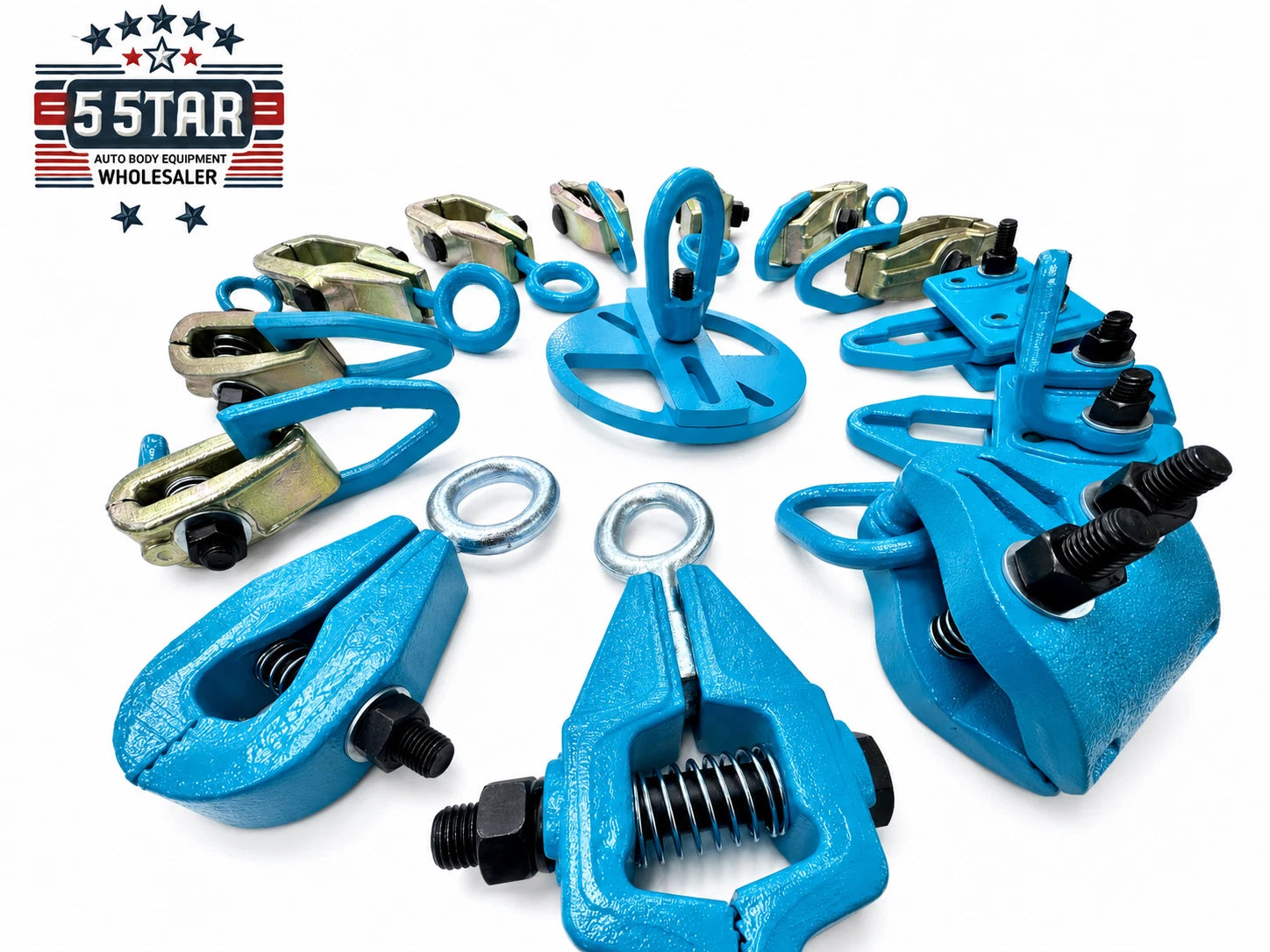 Set #117 14-Piece Auto Body Frame Machine Pulling Clamp Chain Hook Tool Kit