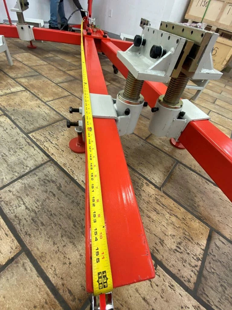 Auto Body Frame Puller Straightener with Roof Including Tools and Air Go Jack