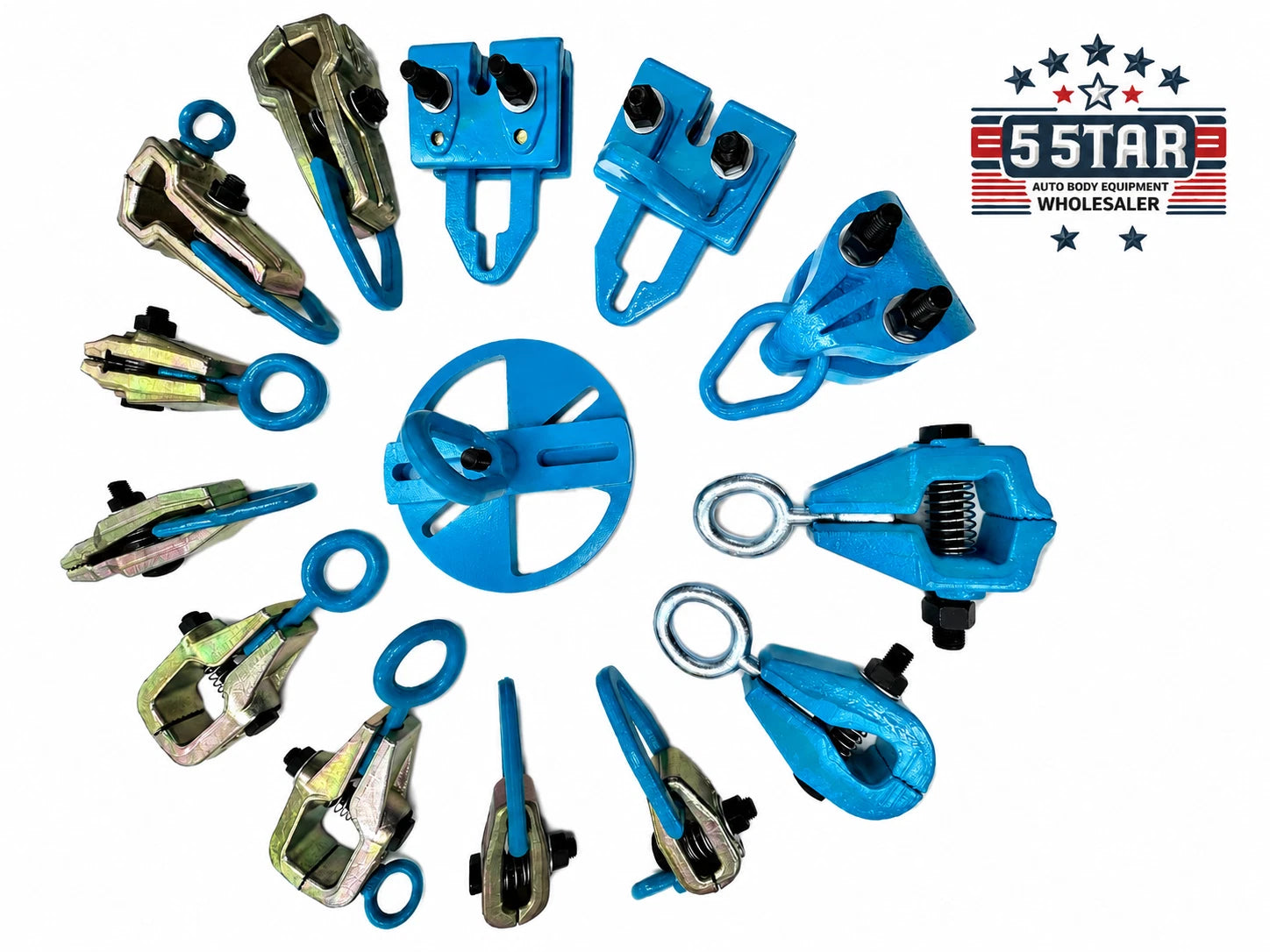 Set #117 14-Piece Auto Body Frame Machine Pulling Clamp Chain Hook Tool Kit