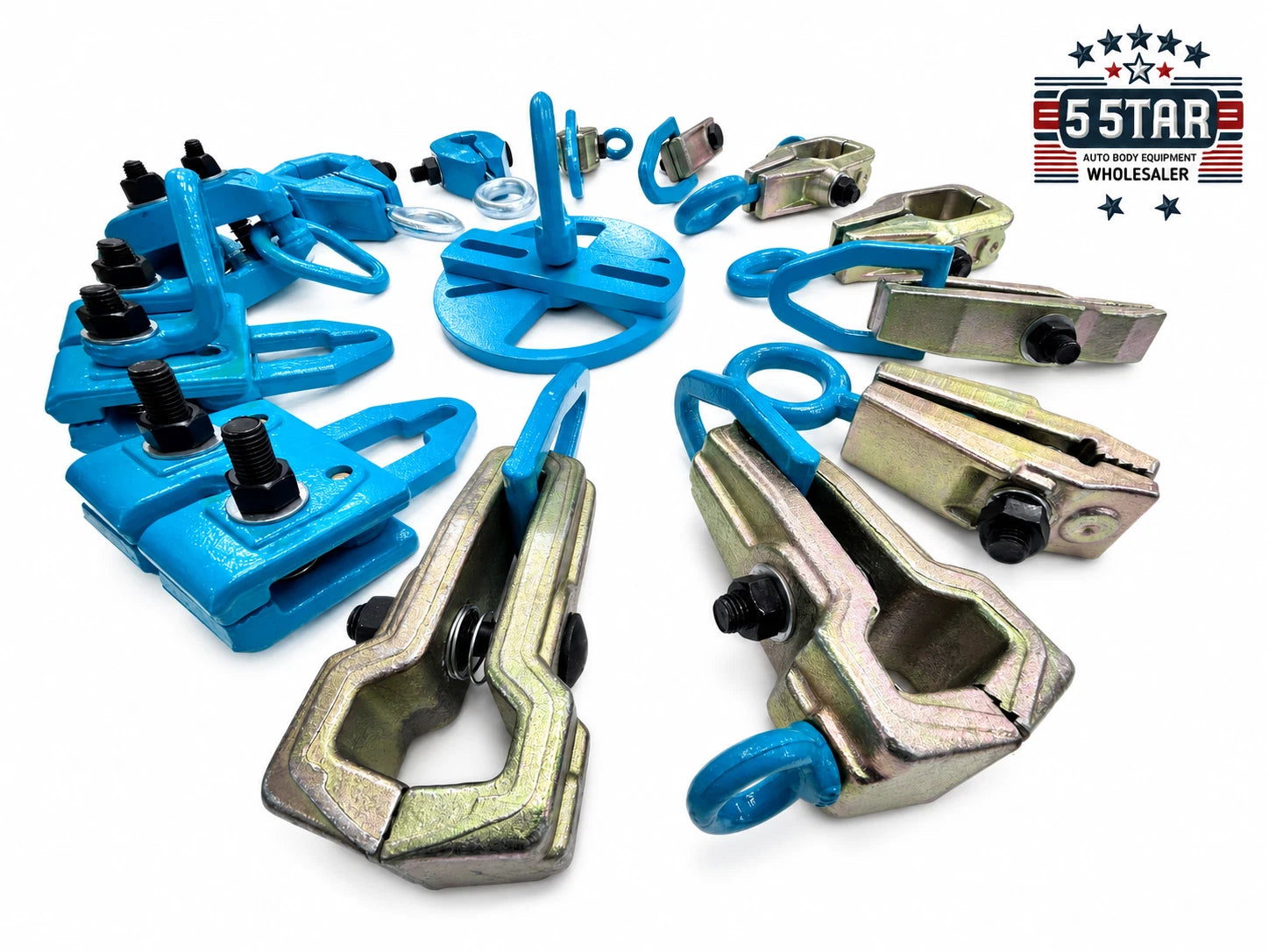 Set #117 14-Piece Auto Body Frame Machine Pulling Clamp Chain Hook Tool Kit