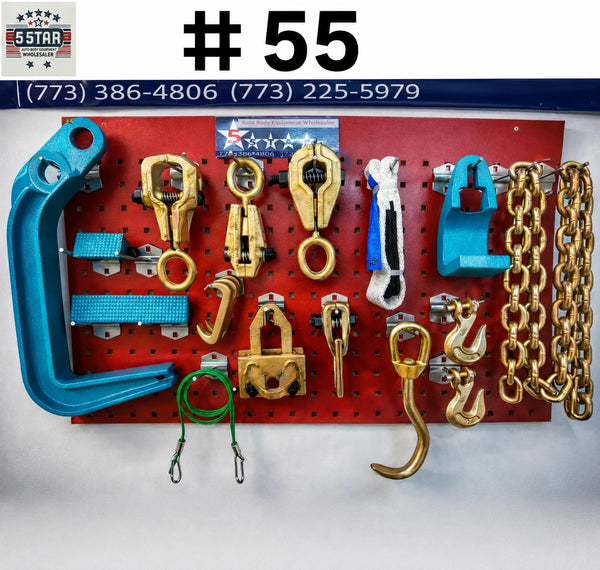 SET#55 - 16 PIECE HEAVY DUTY AUTO BODY FRAME MACHINE PULLING TOOLS AND CLAMPS