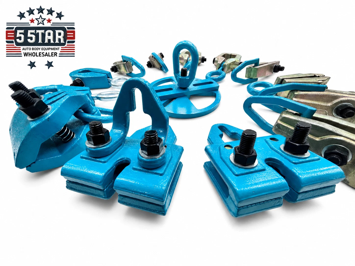 Set #117 14-Piece Auto Body Frame Machine Pulling Clamp Chain Hook Tool Kit