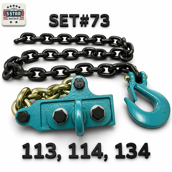 SET#73 DEAL AUTO BODY FRAME MACHINE 4 FEET CHAIN + SLIP + Mo-clamp style MCL0750