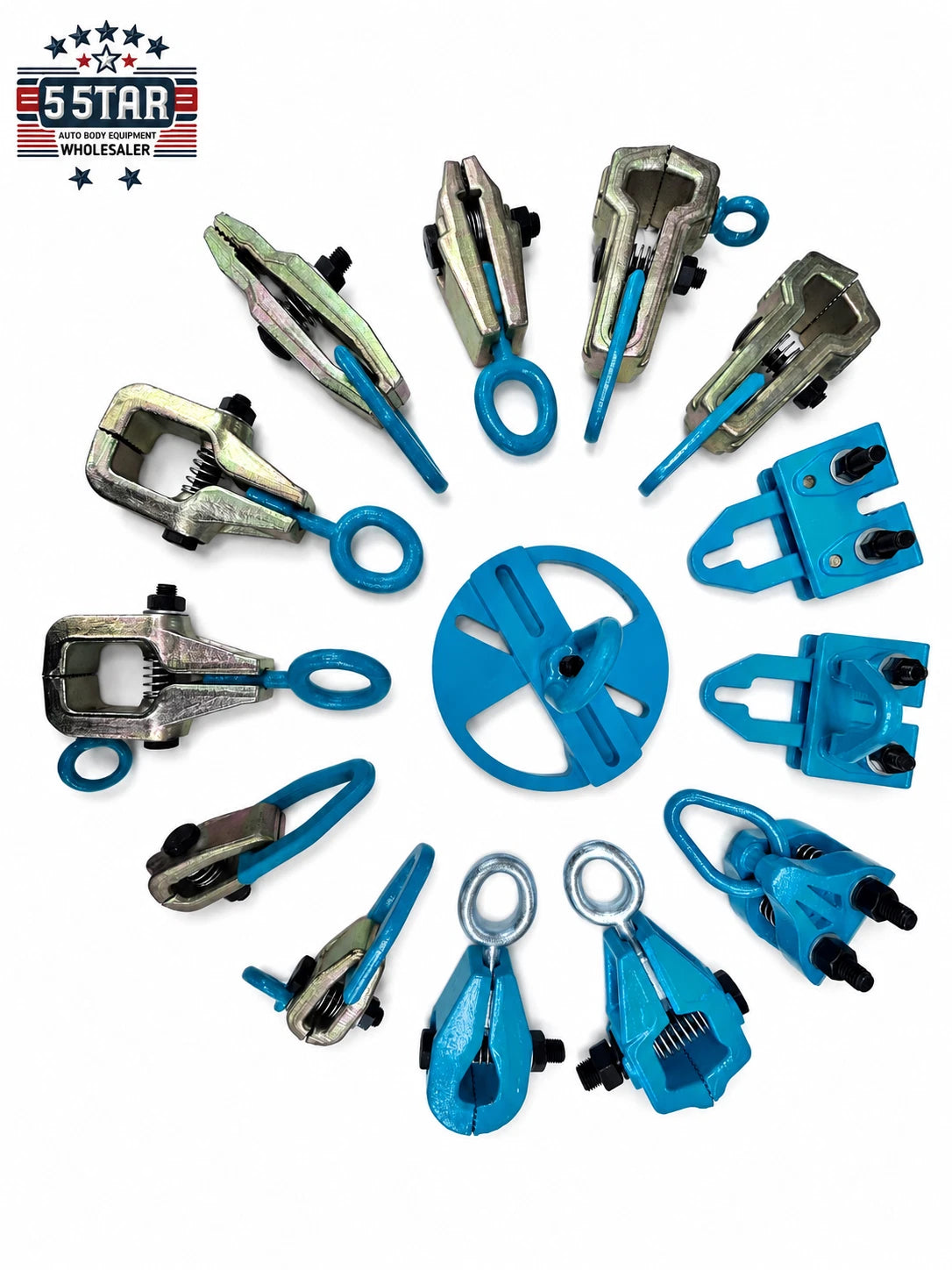 Set #117 14-Piece Auto Body Frame Machine Pulling Clamp Chain Hook Tool Kit
