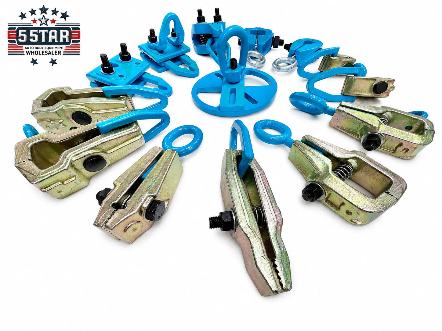 Set #117 14-Piece Auto Body Frame Machine Pulling Clamp Chain Hook Tool Kit
