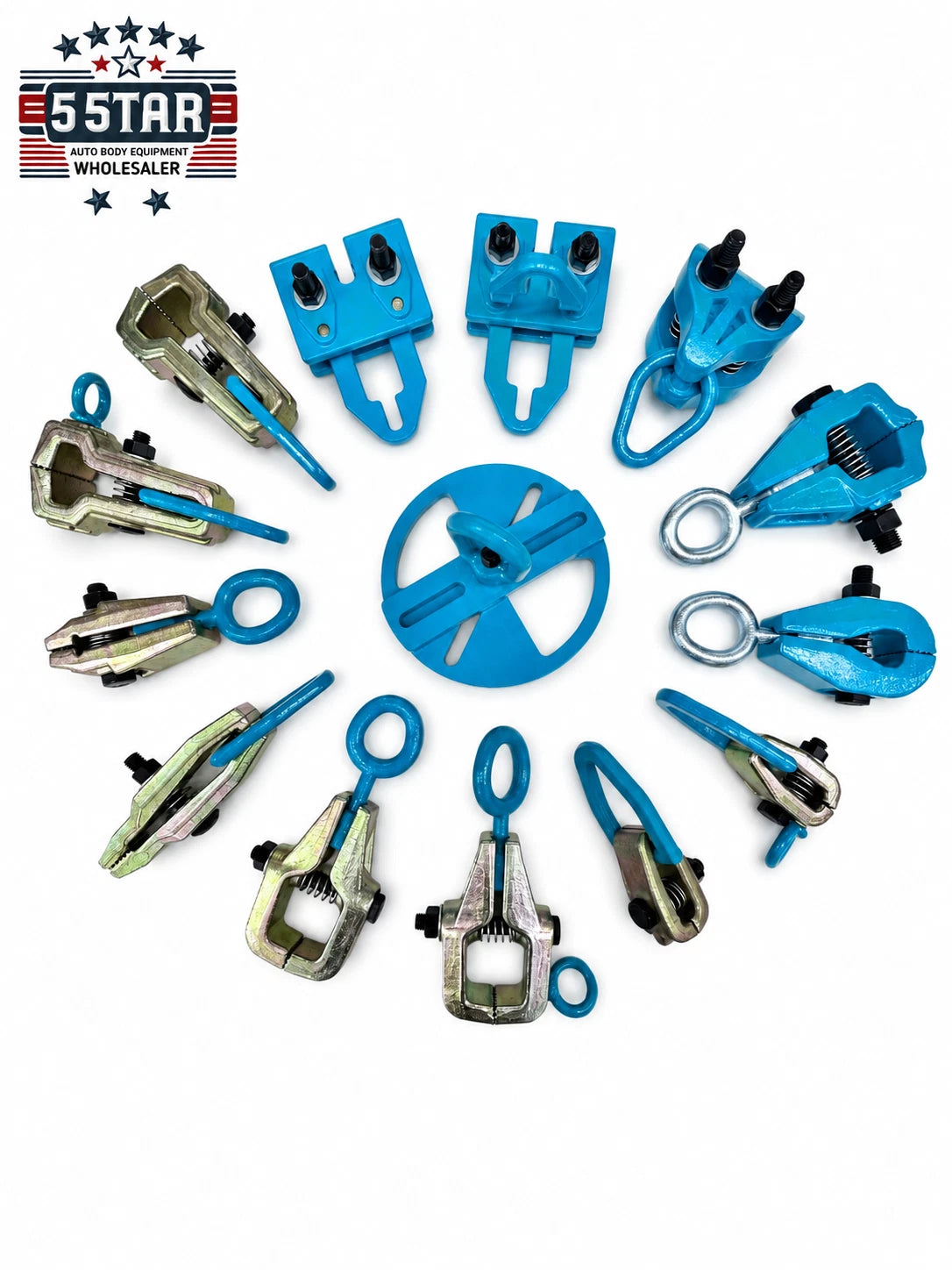 Set #117 14-Piece Auto Body Frame Machine Pulling Clamp Chain Hook Tool Kit