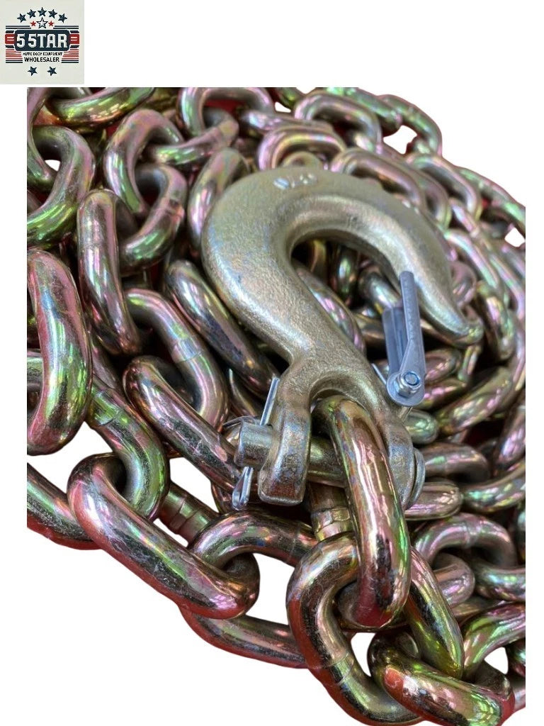 SET#31 AUTO BODY FRAME MACHINE RACK PULL CHAIN 11 FEET LONG SLIP HOOK HEAVY DUTY