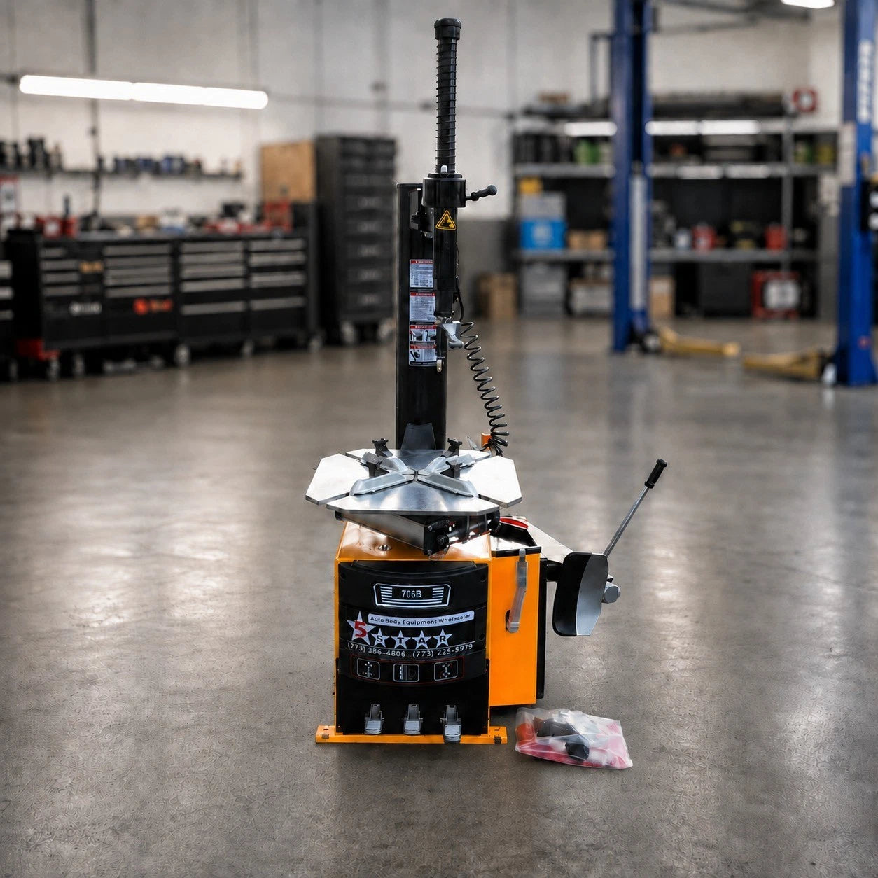 2.5 HP 5 Star 706B Commercial Automotive Tire Changer Machine Rim Clamp Equipment