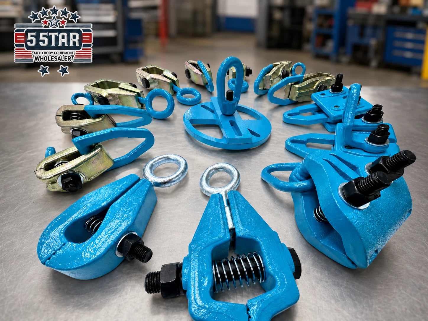 Set #117 14-Piece Auto Body Frame Machine Pulling Clamp Chain Hook Tool Kit