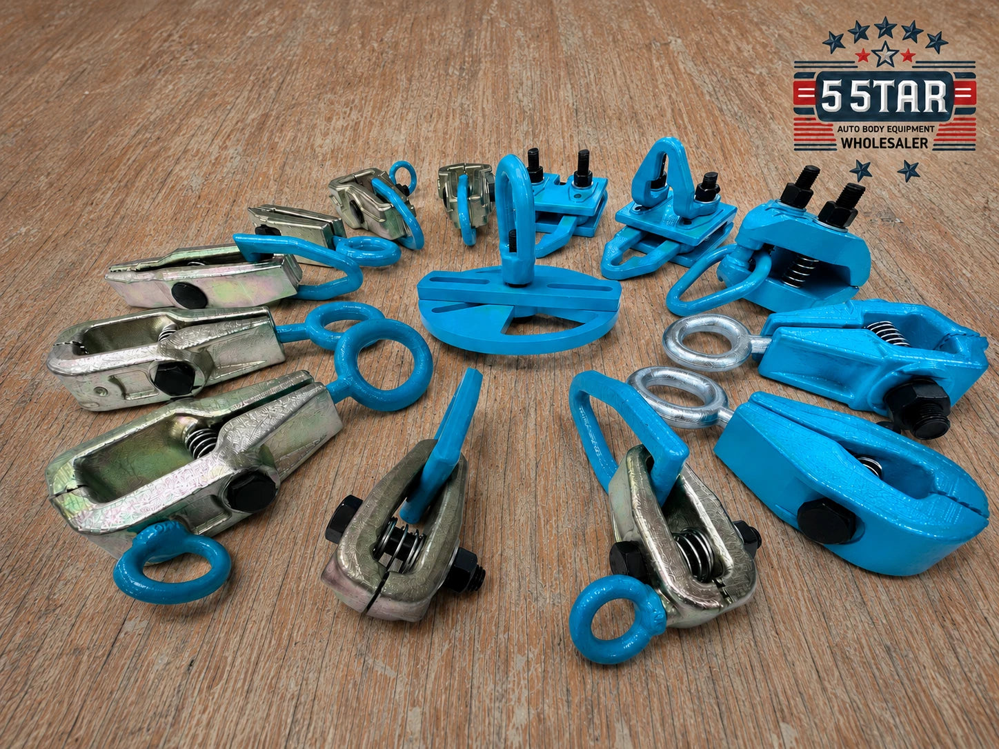 Set #117 14-Piece Auto Body Frame Machine Pulling Clamp Chain Hook Tool Kit
