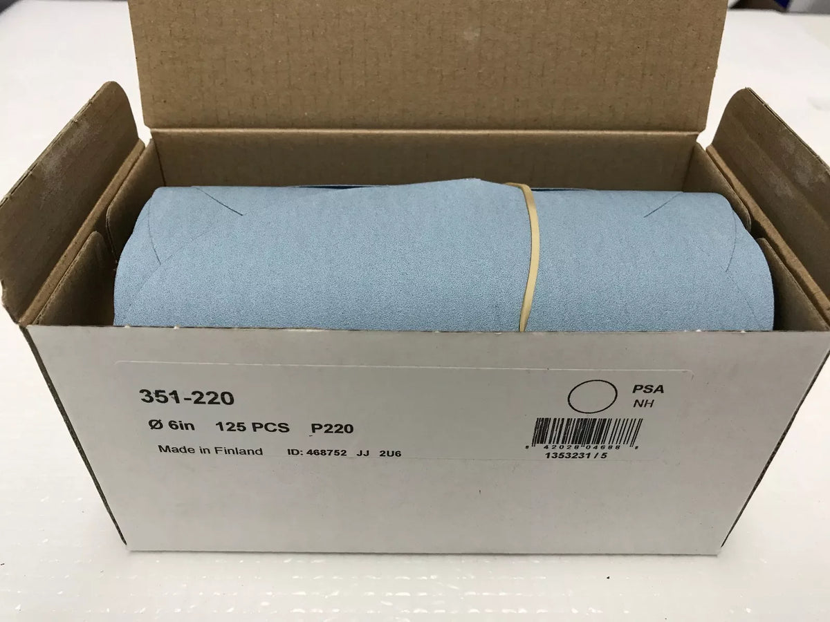 STICKIT 6 INCH SANDING DISC, 80 + 180 + 220 + 320 Grits 125 PIECES EACH BOX