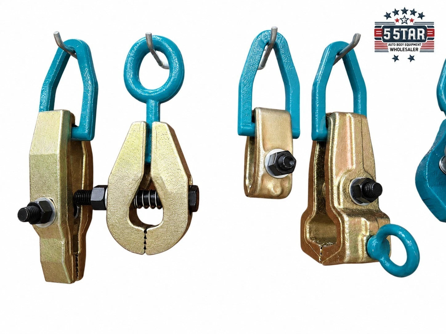 SET#119 - 6 PIECE HEAVY DUTY AUTO BODY FRAME MACHINE PULLING TOOLS AND CLAMPS