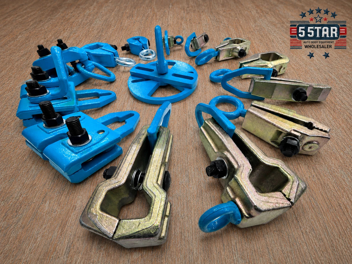 Set #117 14-Piece Auto Body Frame Machine Pulling Clamp Chain Hook Tool Kit