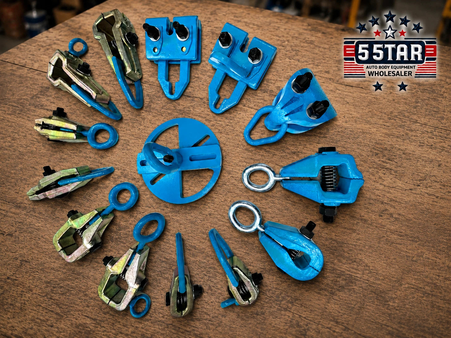 Set #117 14-Piece Auto Body Frame Machine Pulling Clamp Chain Hook Tool Kit