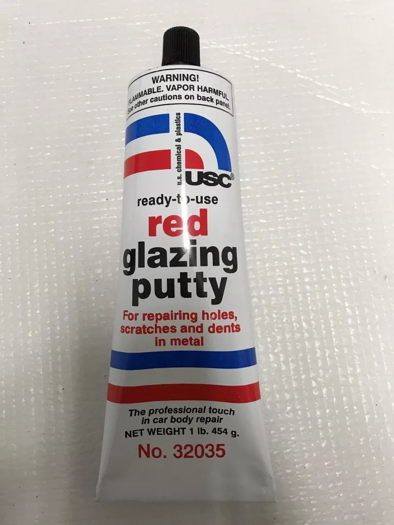 12x Red Glazing Putty 1 lb.Tube USC Chemical & Plastics 32035 Auto Body fillers