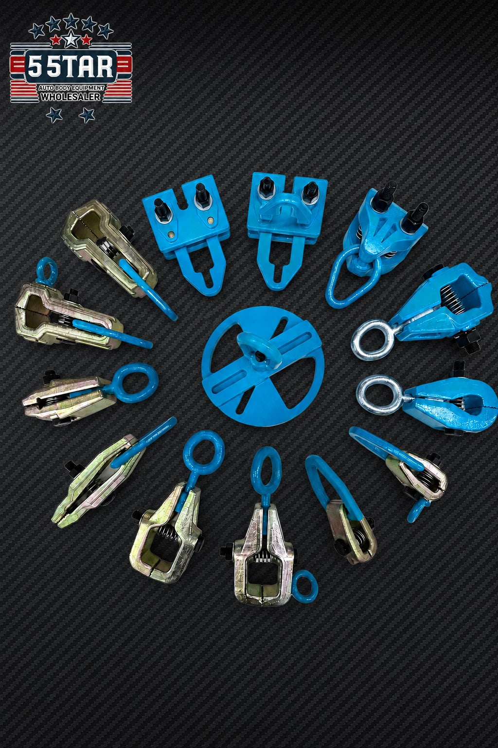 Set #117 14-Piece Auto Body Frame Machine Pulling Clamp Chain Hook Tool Kit