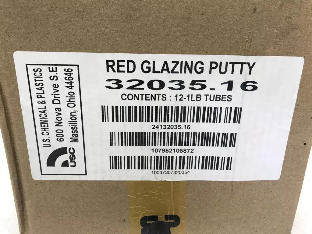 12x Red Glazing Putty 1 lb.Tube USC Chemical & Plastics 32035 Auto Body fillers