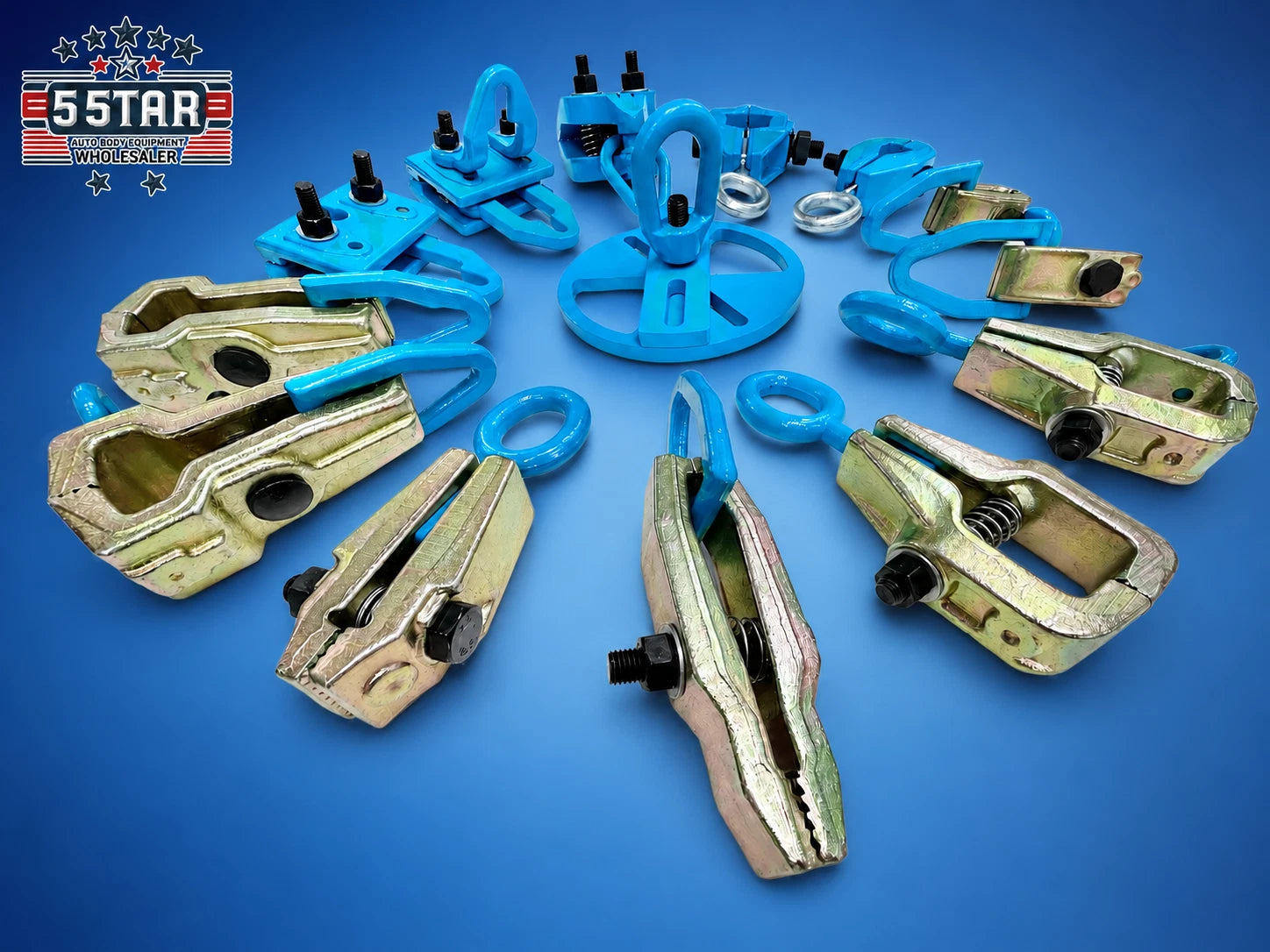 Set #117 14-Piece Auto Body Frame Machine Pulling Clamp Chain Hook Tool Kit