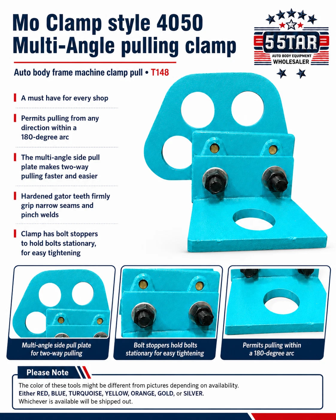 Mo Clamp style 4050 Multi-Angle pulling clamp Auto body frame machine clamp pull