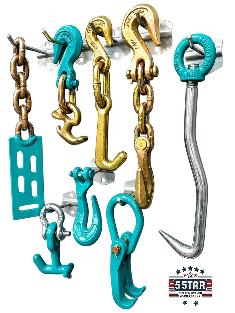 SET#7 AUTO BODY FRAME MACHINE COLLISION REPAIR PULLING TIE TOOLS HOOK VALUE SET