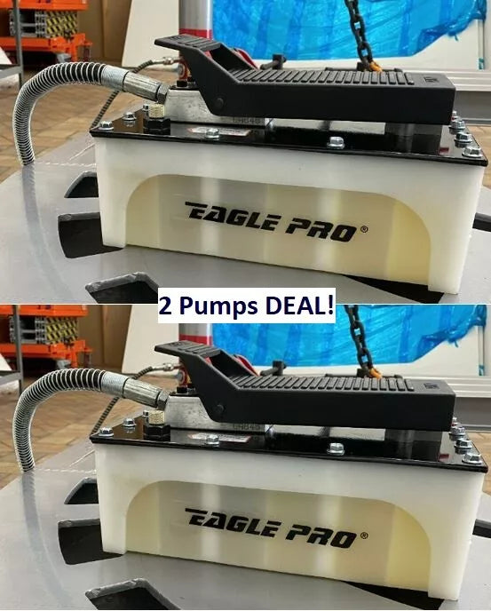 2 X Eagle Pro Air Hydraulic Foot Pumps 10,000 PSI Foot Pedal Frame Machine Press