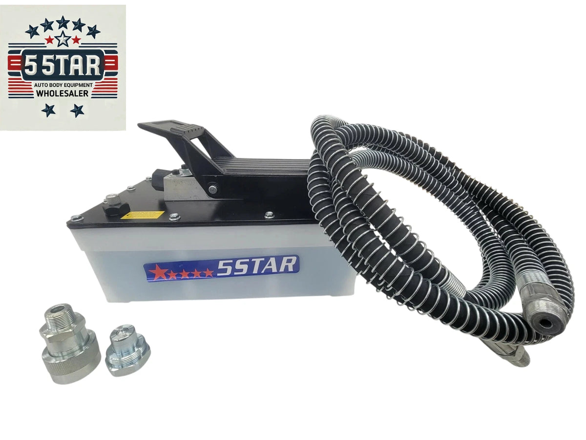 Air Hydraulic Foot Pump Auto Body Shop Oil Tank 10,000PSI High Pressure Press