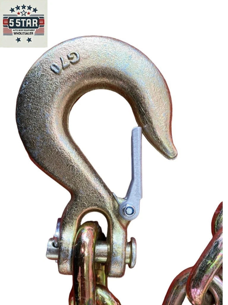 SET#31 AUTO BODY FRAME MACHINE RACK PULL CHAIN 11 FEET LONG SLIP HOOK HEAVY DUTY