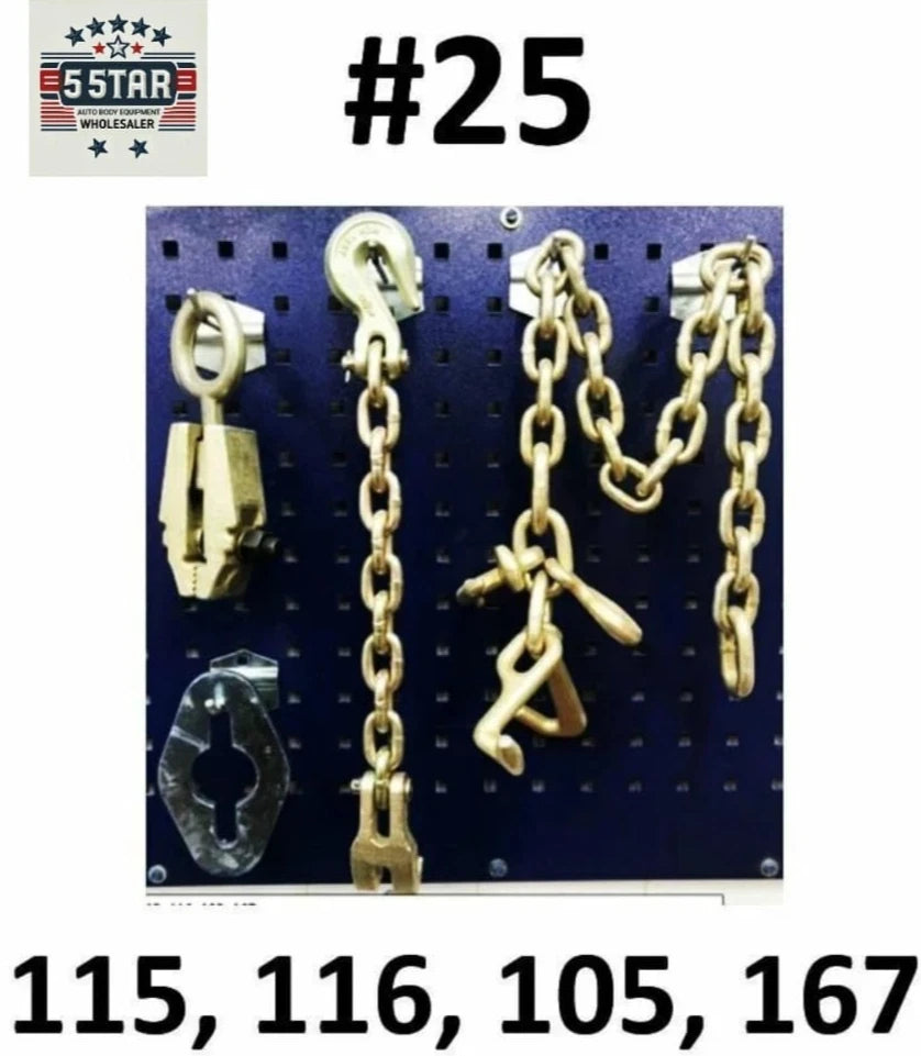 SET#25 - 4 PIECE AUTO BODY FRAME MACHINE TOOLS & JR CLAMP RJT DOUBLE HOOK