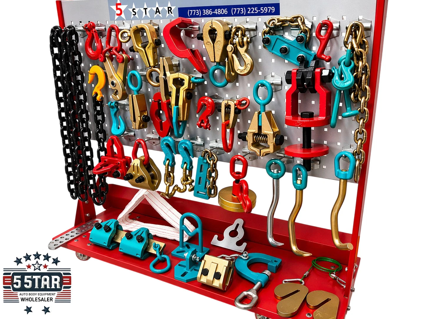 SET#1 39 PIECE HEAVY DUTY AUTOBODY FRAMEMACHINE PULLING TOOLS & CLAMPS MEGA PACK