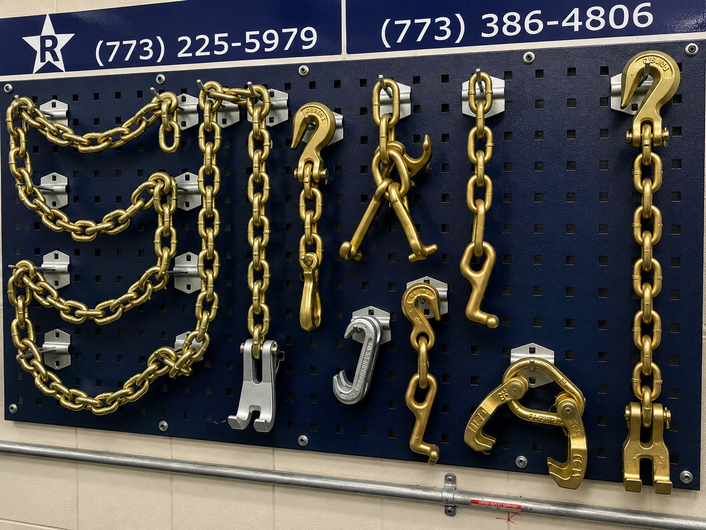 Set# 98 Mo Clamp Style 8 PIECE TOW TRUCK TOWING TOOLS AUTO BODY FRAME MACHINE CHAINS