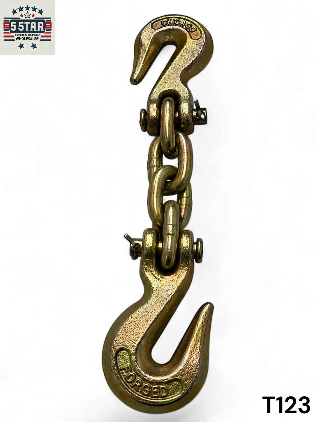 Set# 98 Mo Clamp Style 8 PIECE TOW TRUCK TOWING TOOLS AUTO BODY FRAME MACHINE CHAINS