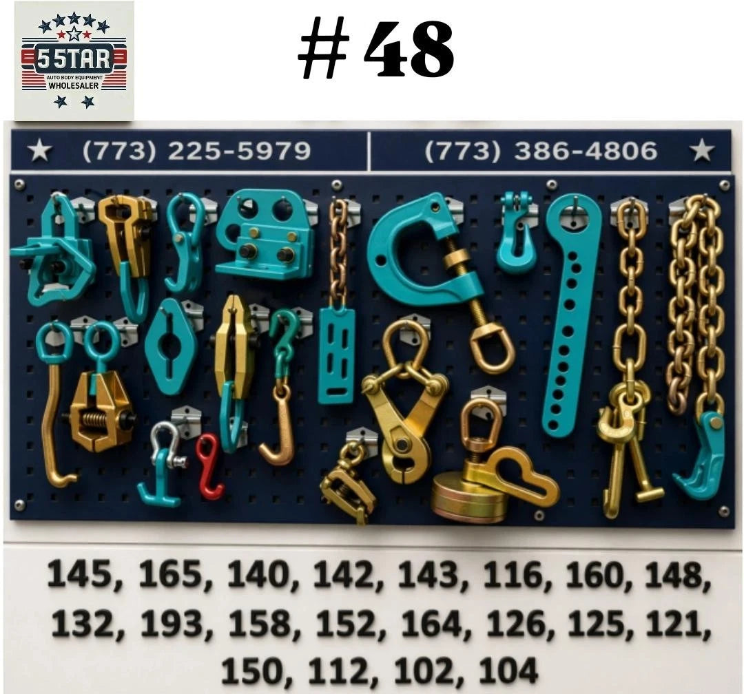 SET#48 - 20 PIECE TOOLS AND CLAMPS AUTO BODY FRAME MACHINE HEAVY DUTY TOOLS