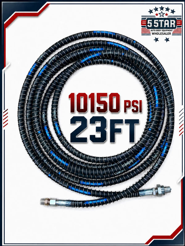 Air Hydraulic hoes 10150 PSI Auto Body Frame machine foot pump 23 FEET