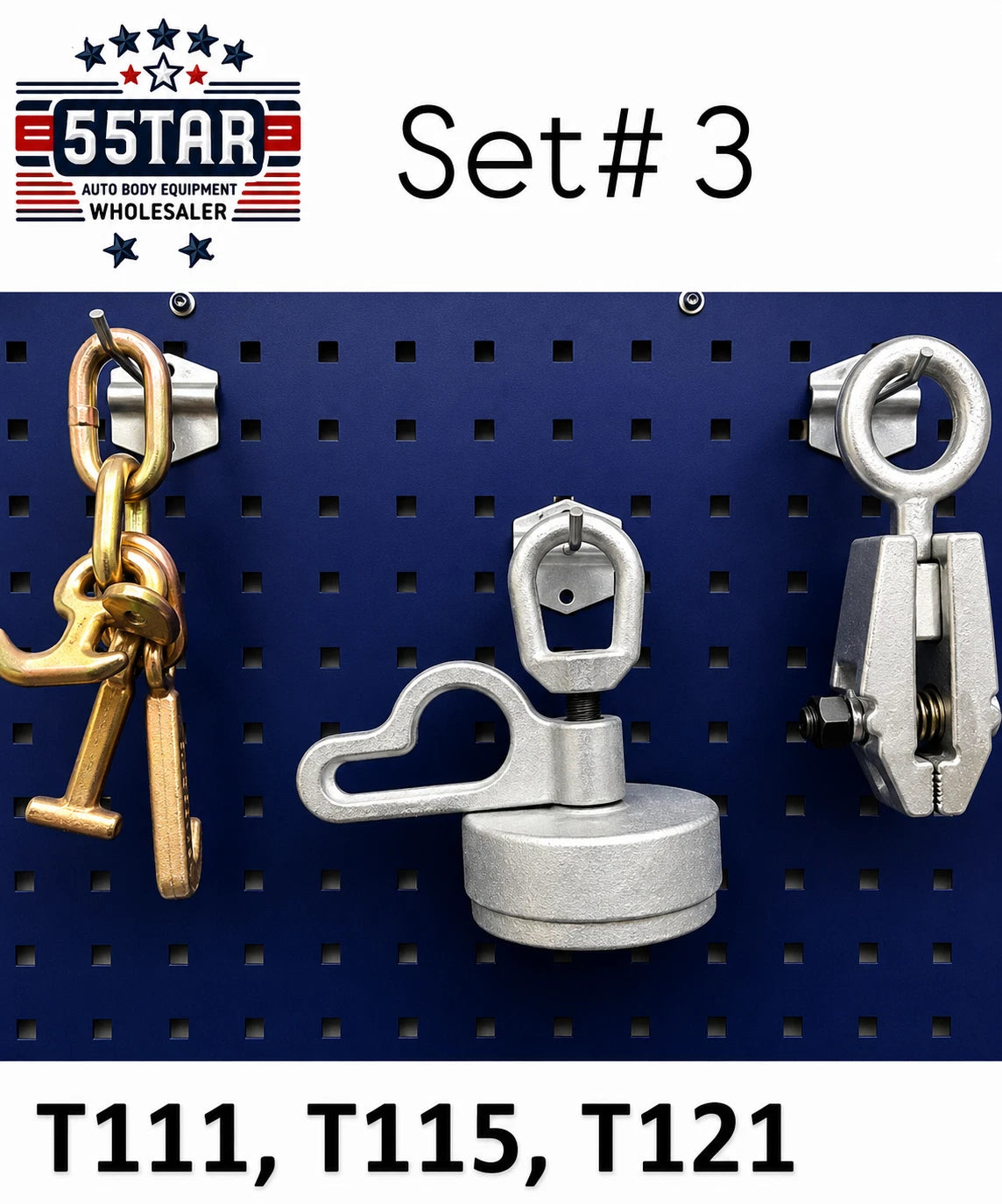 SET#3 MO Clamp Style RJT Strut Puller Jr pulling Clamp Auto Body Frame Machine