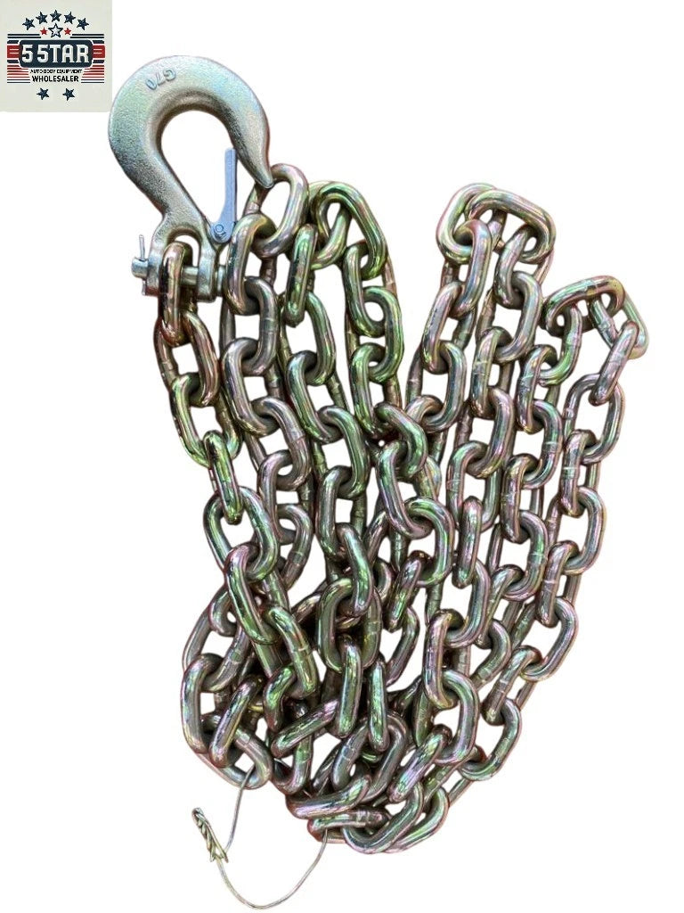 SET#31 AUTO BODY FRAME MACHINE RACK PULL CHAIN 11 FEET LONG SLIP HOOK HEAVY DUTY