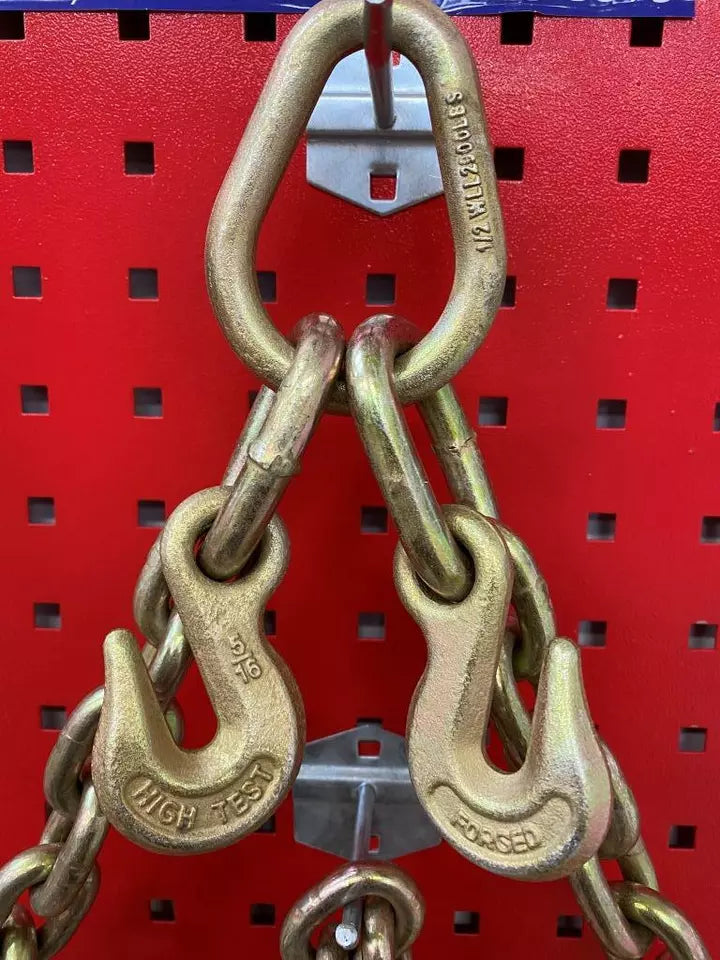 SET#14 - N711-8 G70 V Chain Large J hooks flatbed tow truck wrecker V BRIDLE