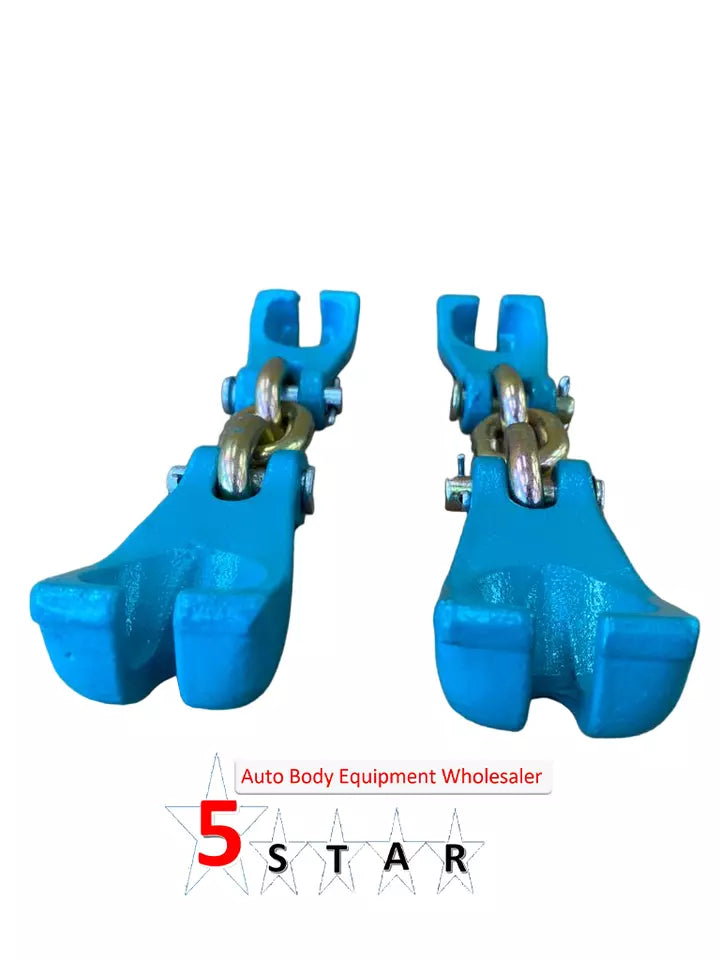Pair of Curved Claw Hooks Bumper Pull Auto Body Frame Machine Chains ...