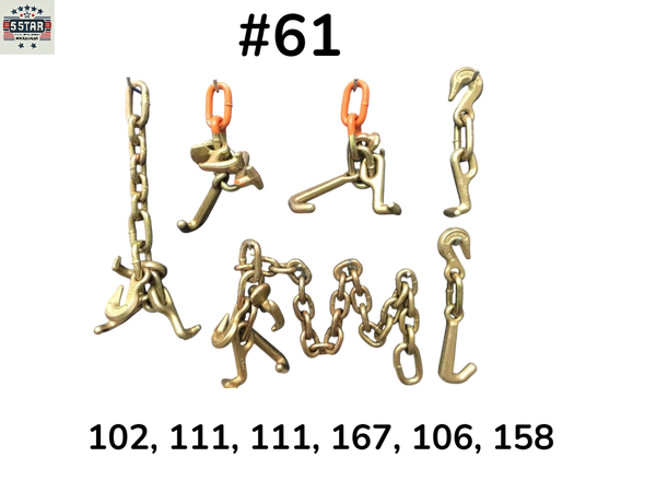 SET#61 RTJ Cluster Hook Wrecker Tow Truck Chain Car Hauler Trailer Towing Hooks
