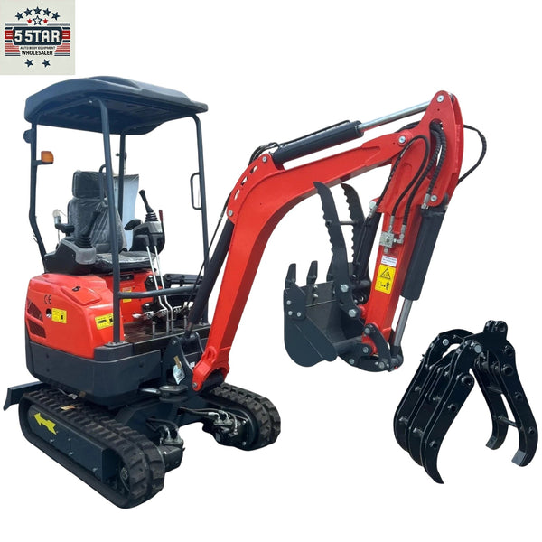 FREE SHIPPING 2025 2 Ton Mini Excavator, KUBOTA D902 16HP with FREE Grabber